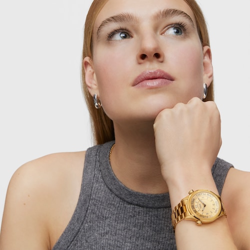 Analog Watch with gold-colored IPG steel bracelet and gold-colored face TOUS Now