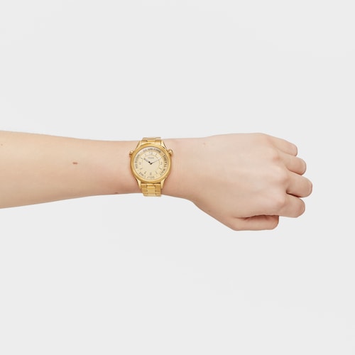 Analog Watch with gold-colored IPG steel bracelet and gold-colored face TOUS Now