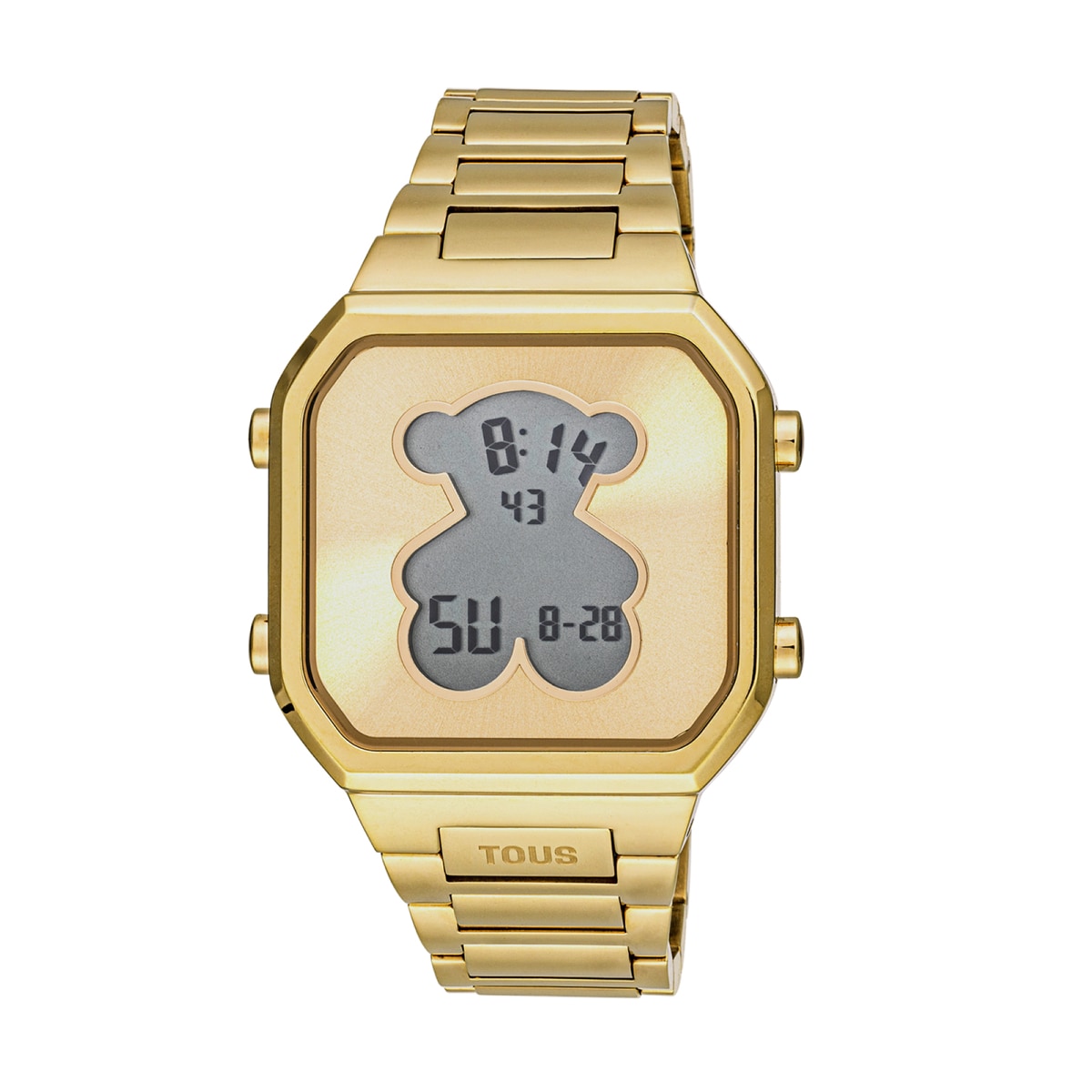 Tous - Reloj Digital Con Brazalete De Acero Ipg Dorado D-Bear - Único