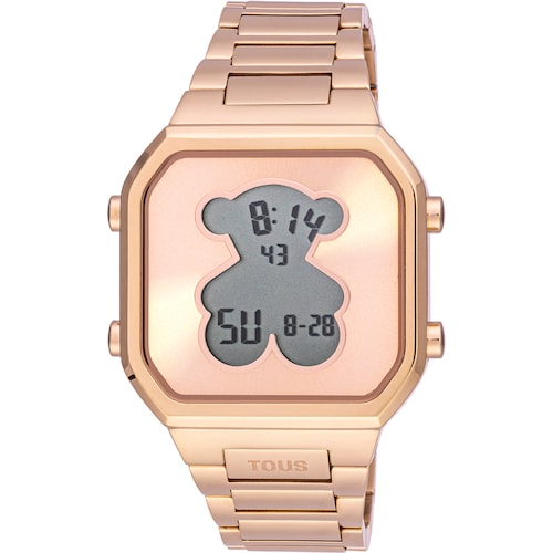 Reloj digital con brazalete de acero IPRG rosa D-BEAR