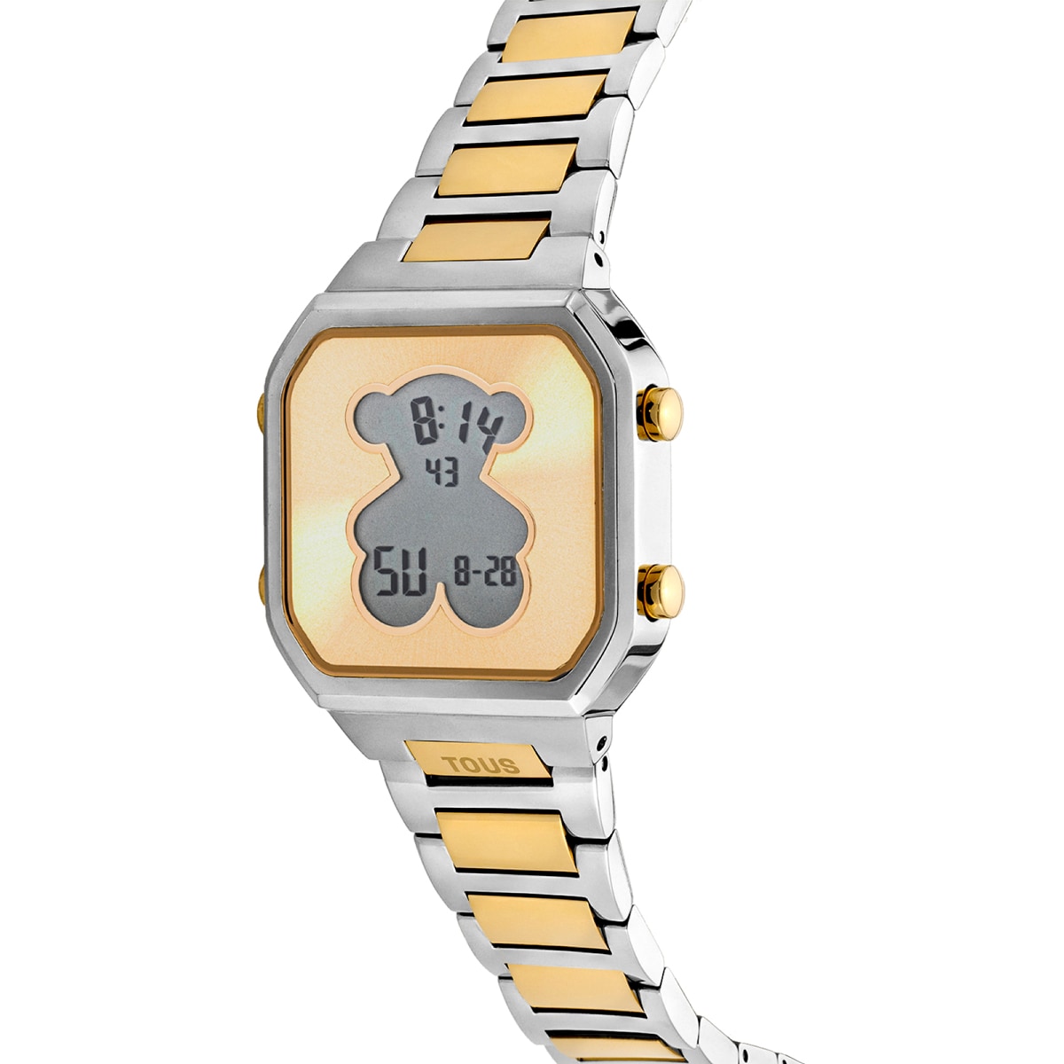 Reloj digital con brazalete de acero SS y acero IPG dorado D-BEAR