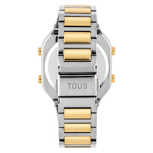 Reloj digital con brazalete de acero SS y acero IPG dorado D-BEAR