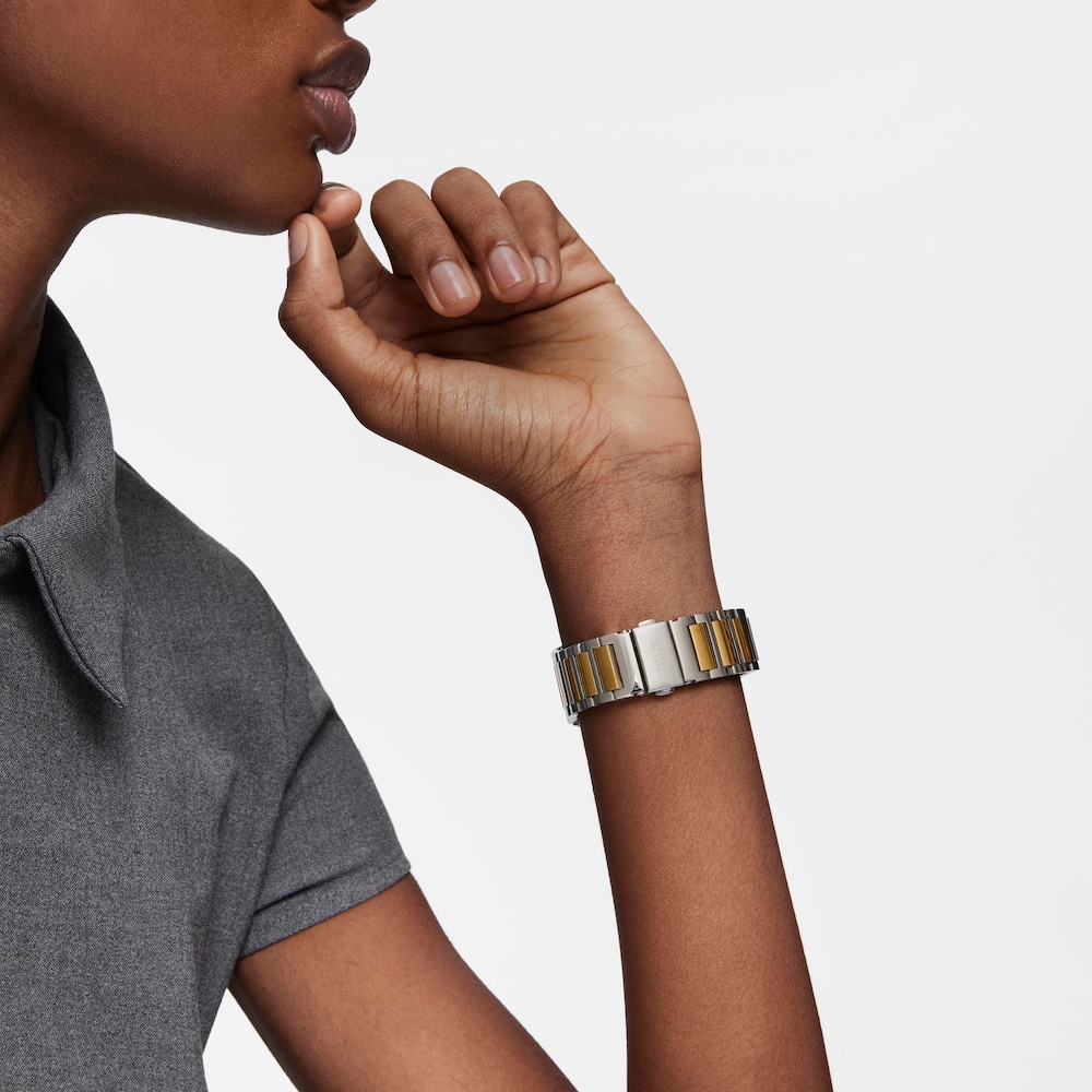 Digit&aacute;ln&iacute; hodinky s&nbsp;n&aacute;ramkem z&nbsp;nerezov&eacute; oceli a oceli IPG ve zlat&eacute; barvě D-BEAR