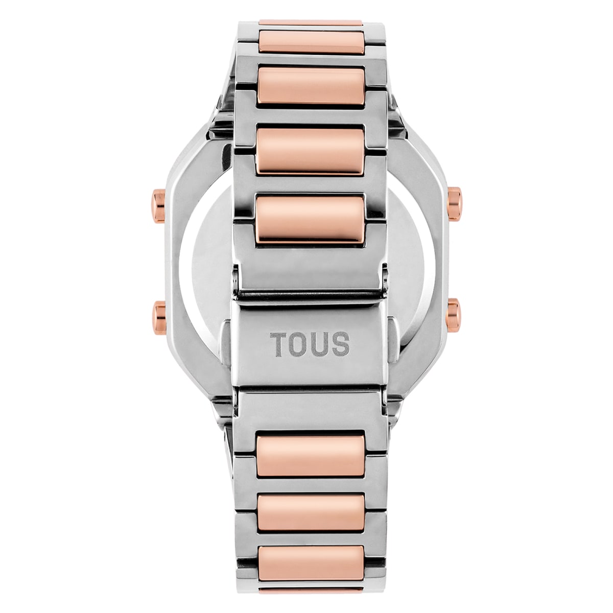 Reloj digital con brazalete de acero SS y acero IPRG rosado D-BEAR