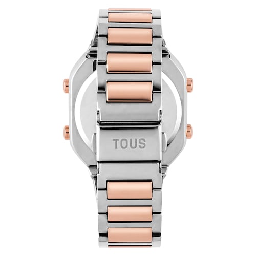 Digital Watch with stainless steel and rose-colored IPRG steel bracelet D-BEAR