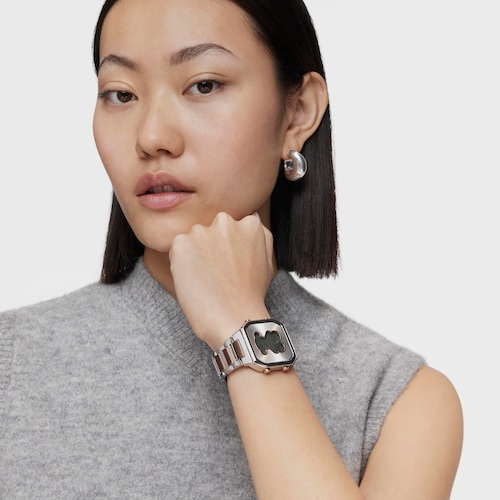 Digital Watch with stainless steel and rose-colored IPRG steel bracelet D-BEAR