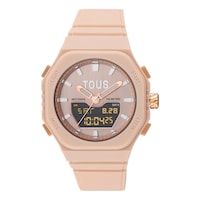 Reloj analógico-digital de acero IPRG nude con brazalete de nylon rosa Bet