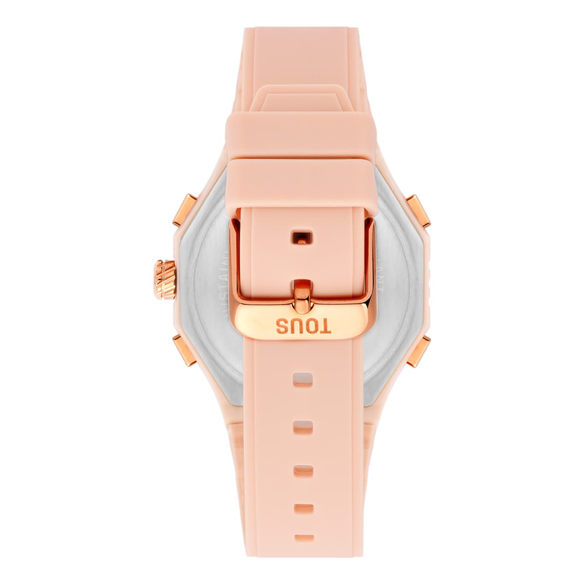 Nude-colored IPRG Steel analog-Digital Watch with pink nylon Bracelet Bet