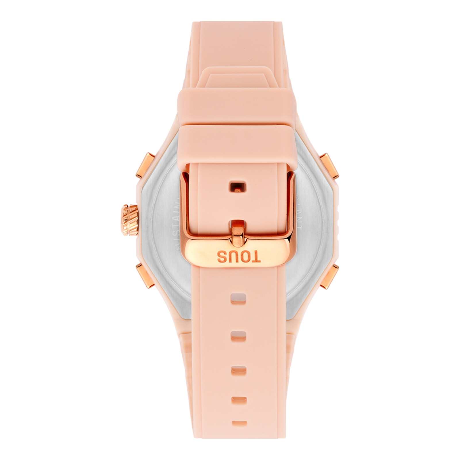 Reloj analógico-digital de acero IPRG nude con brazalete de nylon rosa Bet