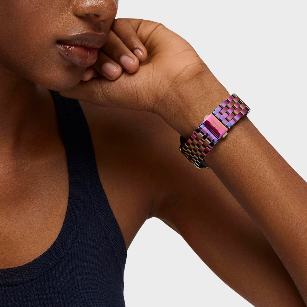 Smartwatch z bransoletą z opalizującej stali IPRG D-Connect