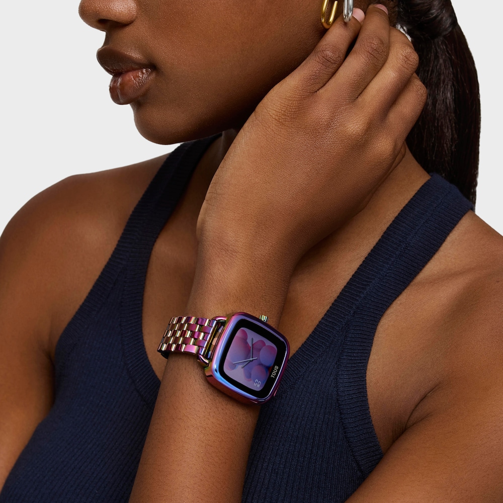 Smartwatch z bransoletą z opalizującej stali IPRG D-Connect