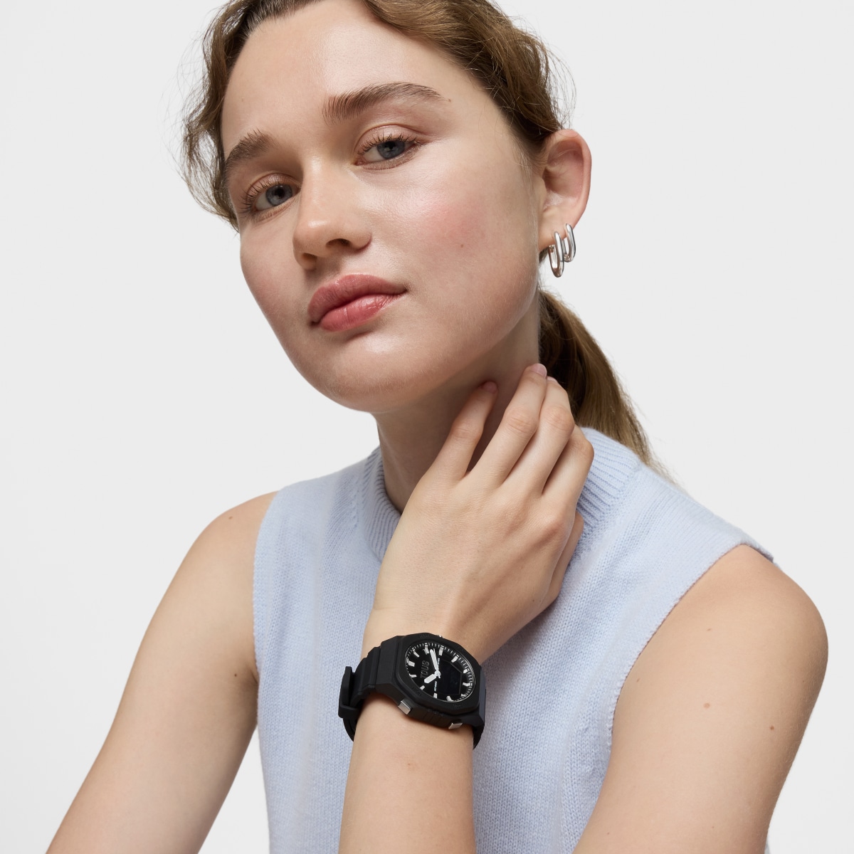 Steel analog-digital Watch and black nylon bracelet Bet