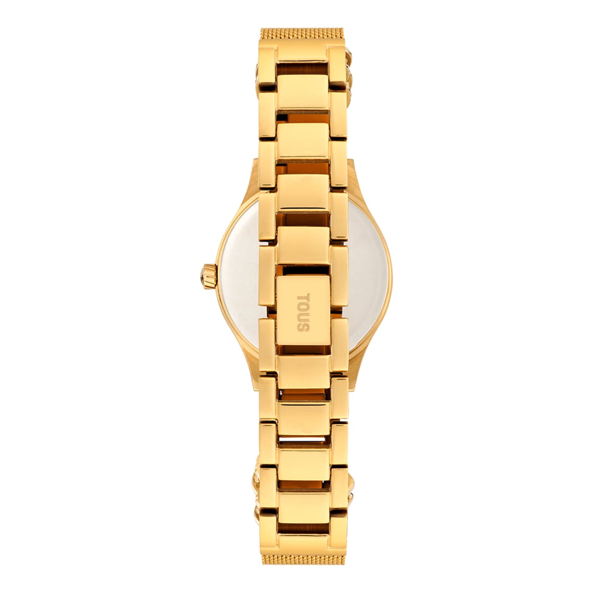 Reloj analógico con brazalete de acero IPG dorado y esfera de nácar Epic Icon Mesh