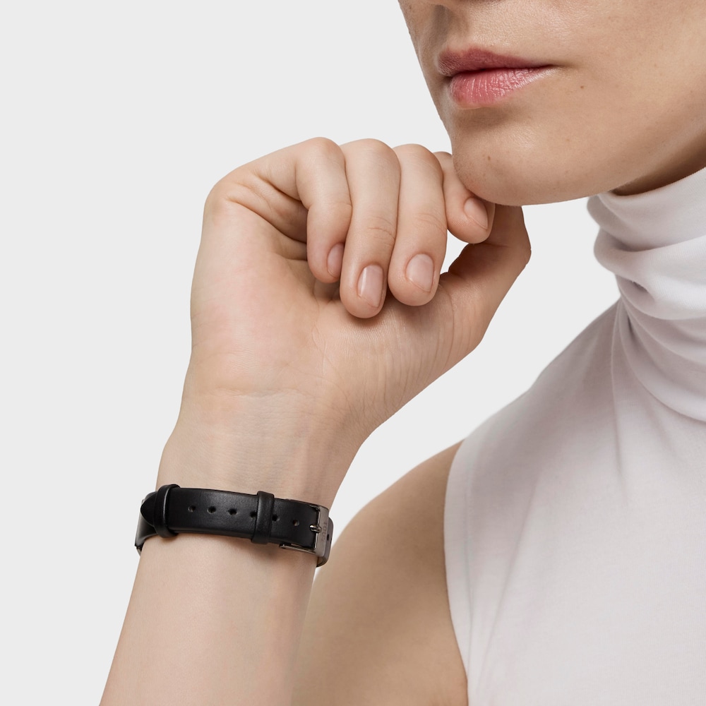 Analogowy zegarek z r&oacute;żowej stali IPRG z czarnym sk&oacute;rzanym paskiem Heritage