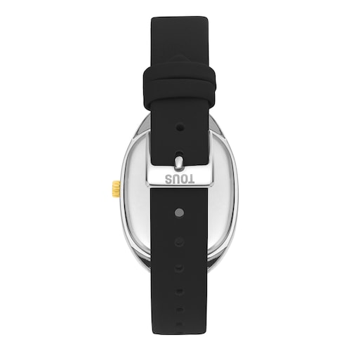 Gold-colored IPG steel analog Watch with black leather strap Heritage