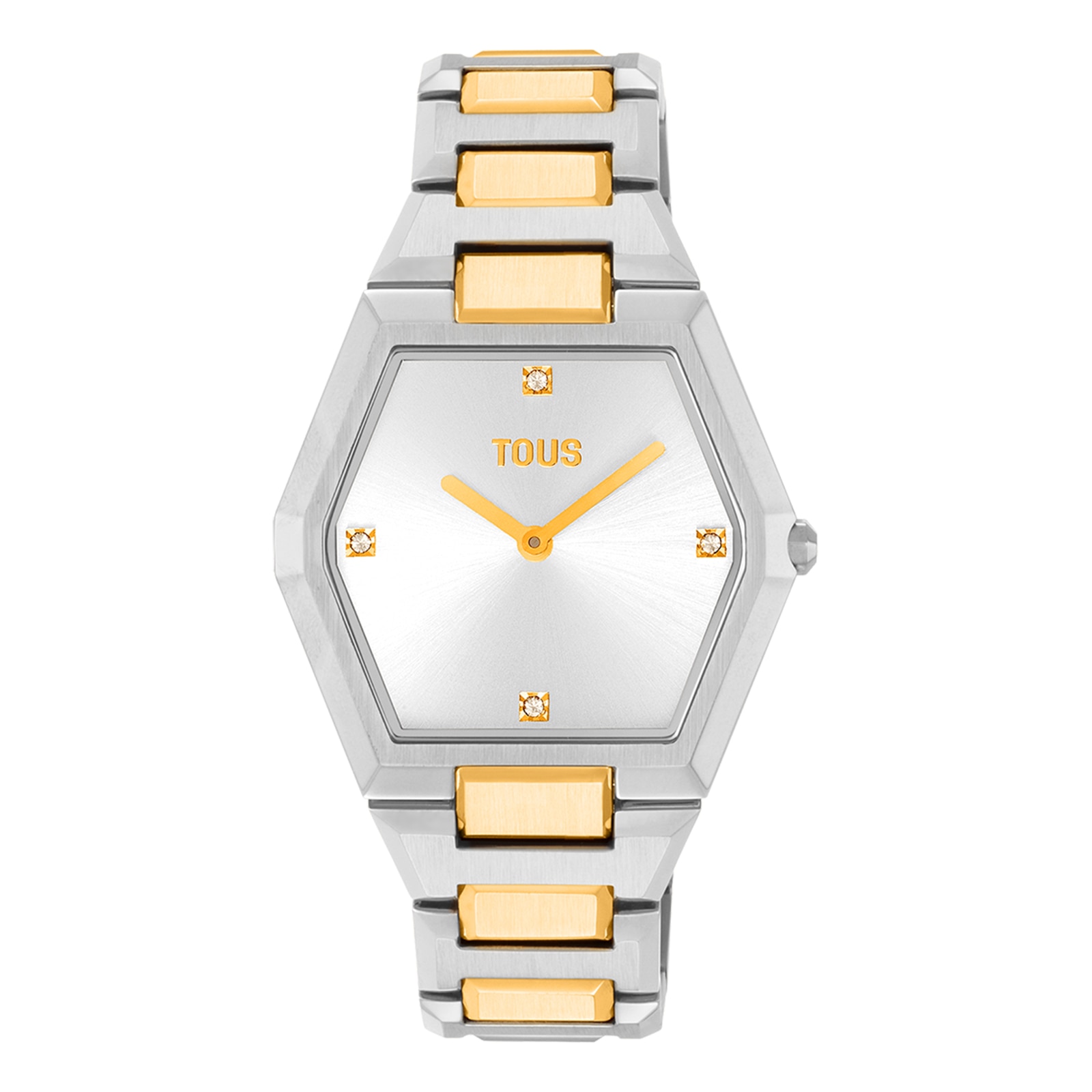 Digital Watch with stainless steel and gold-colored IPG steel bracelet Karat