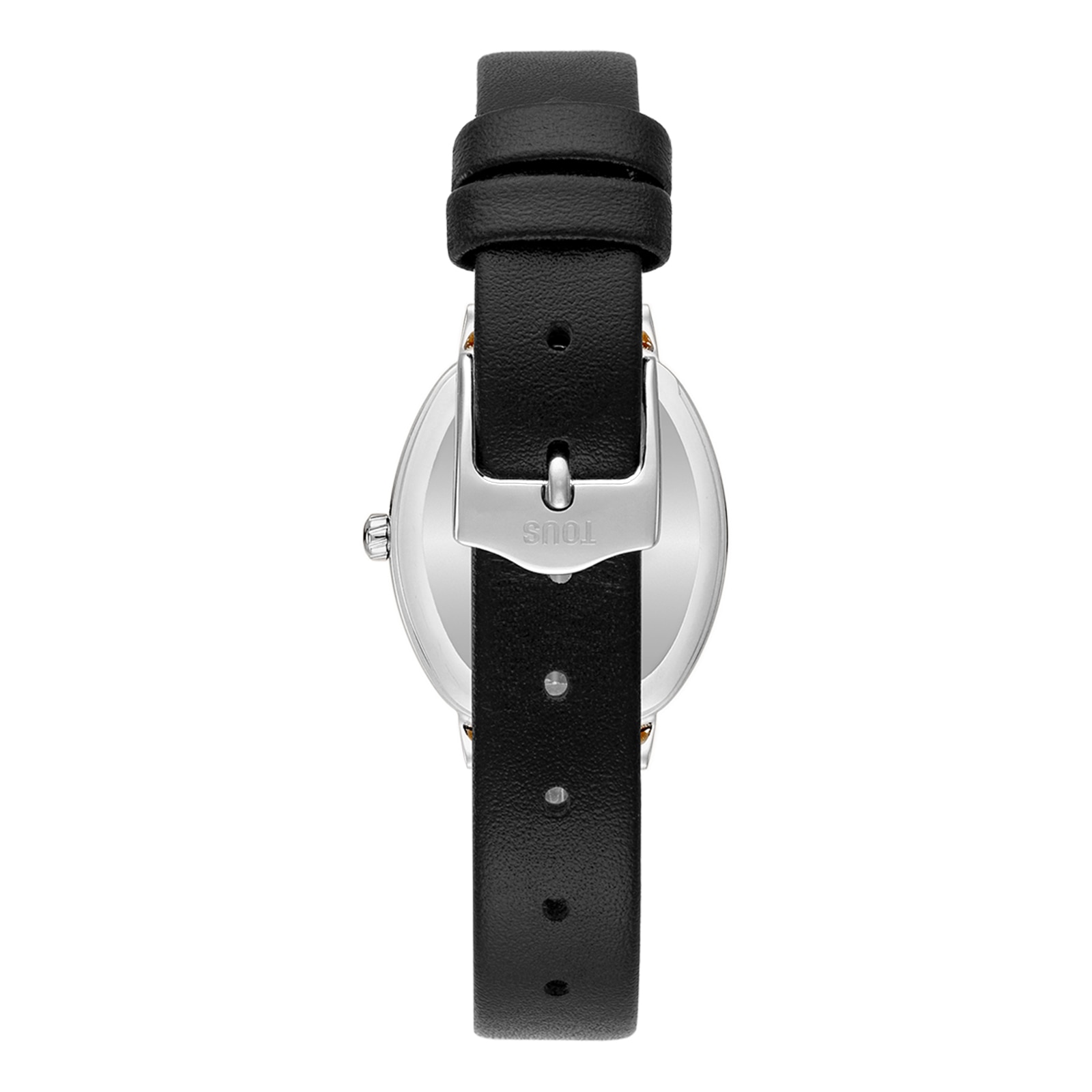 Reloj con movimiento suizo analógico de acero con 0,54 ct en diamantes y brazalete de piel negra Les Classiques