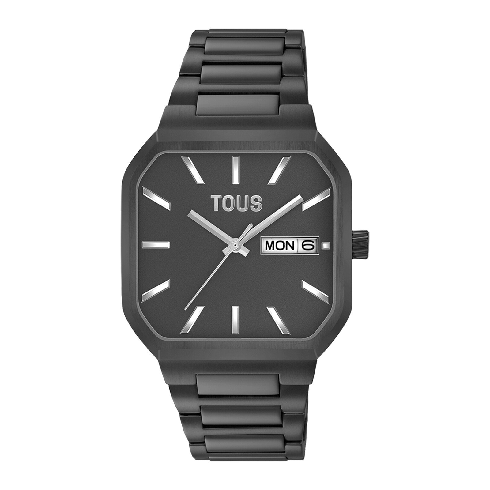 Analog Watch with black IP steel bracelet Lit