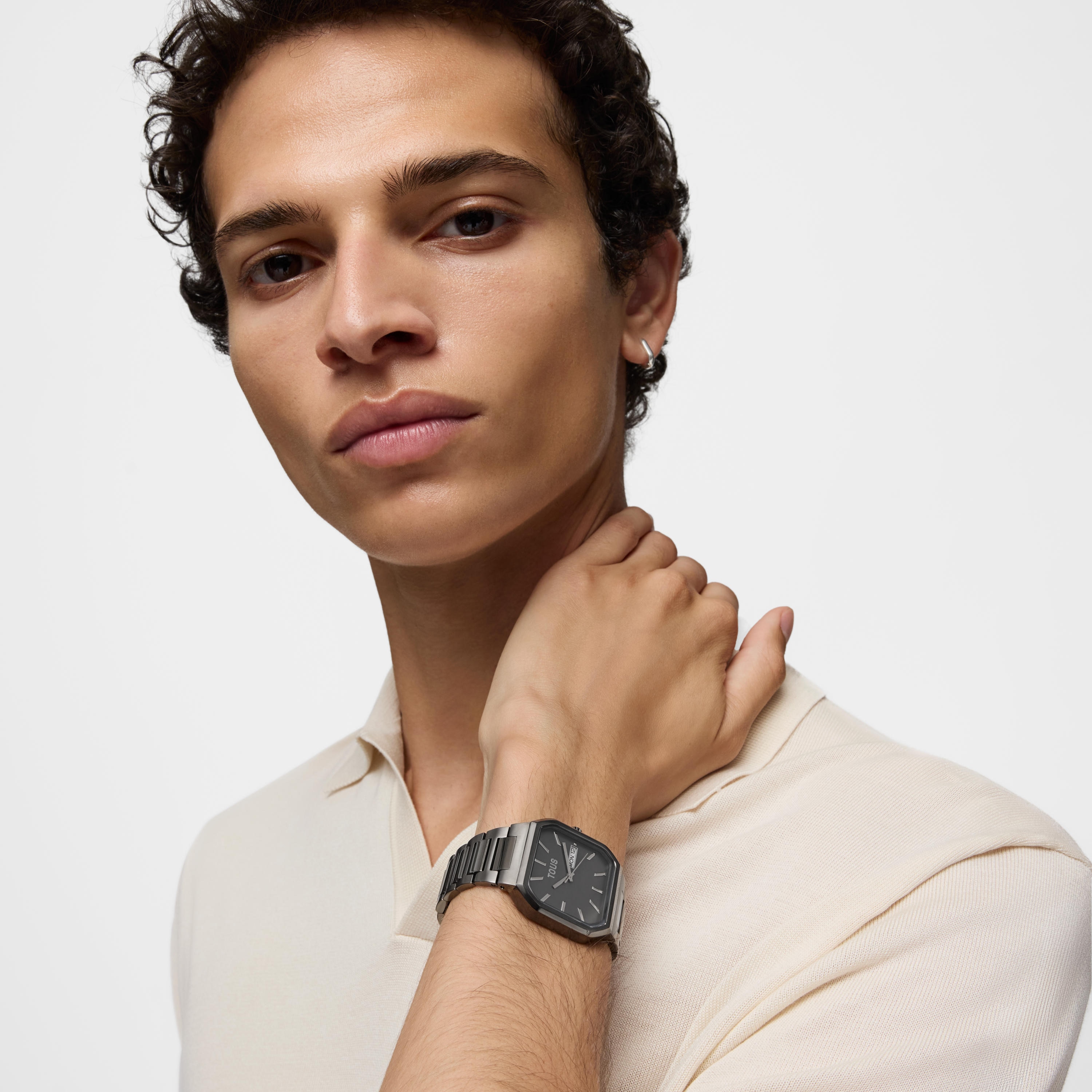 Analog Watch with black IP steel bracelet Lit