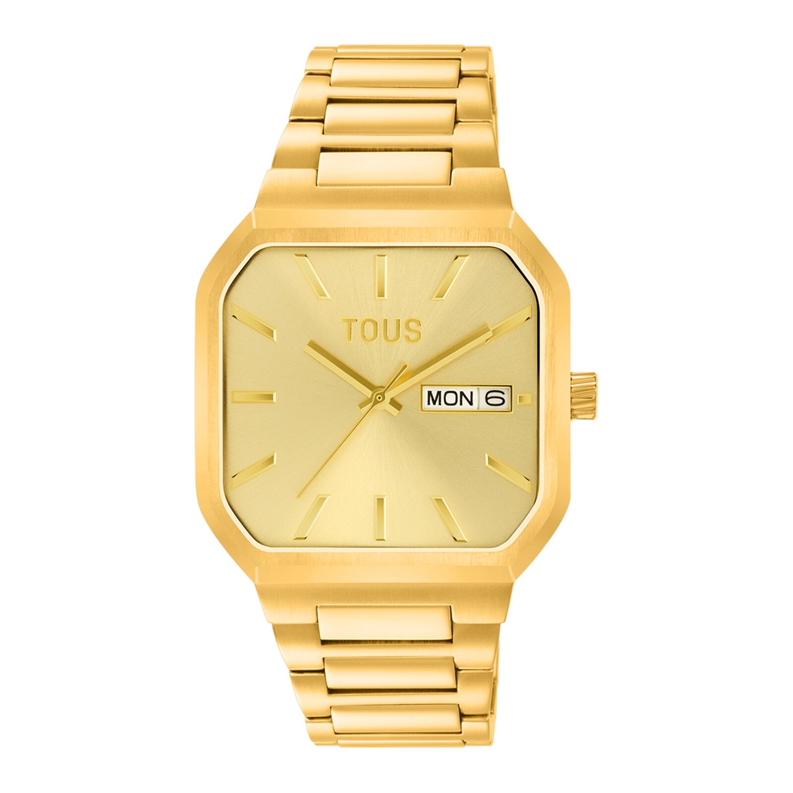 Analog Watch with gold-colored IPG steel bracelet Lit