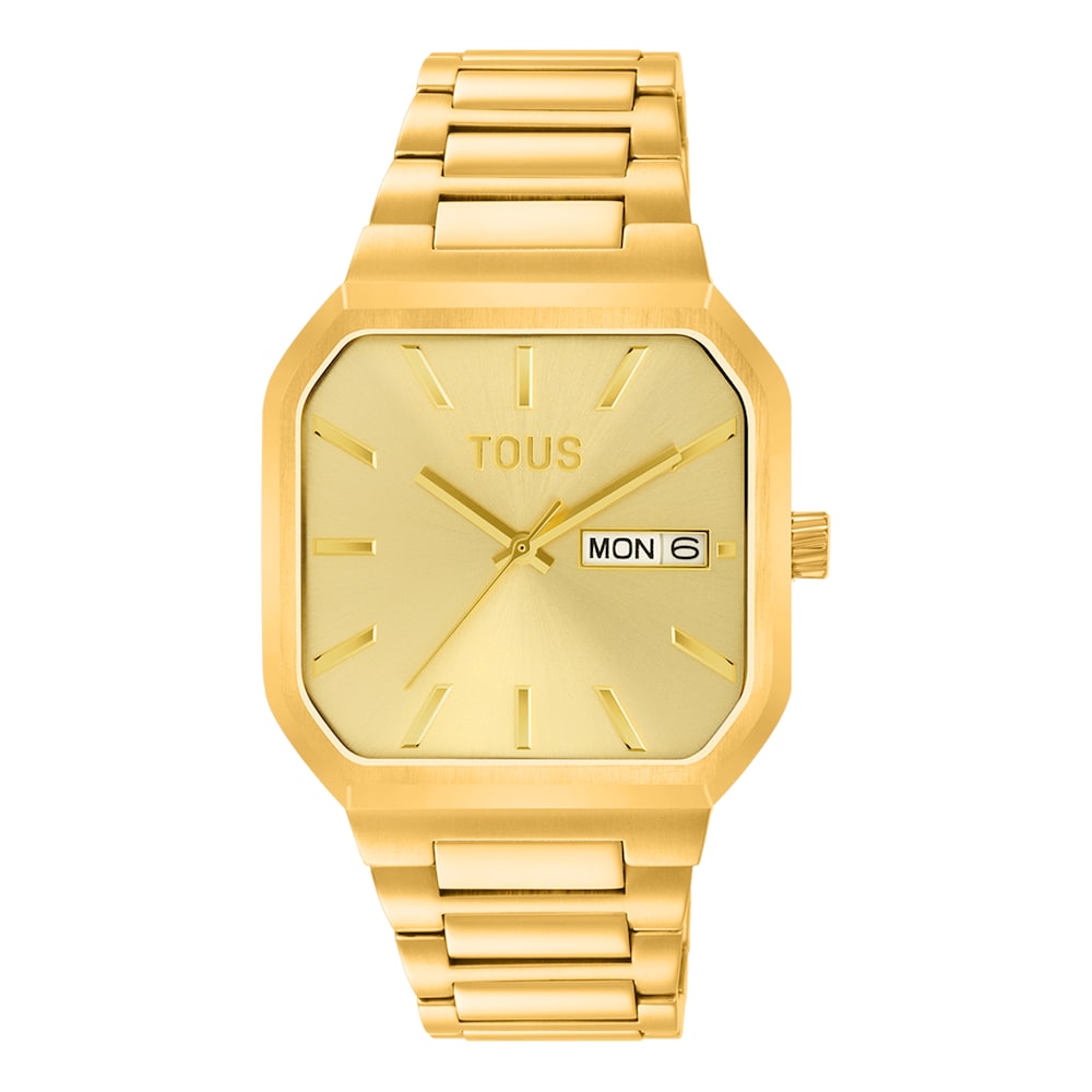 Reloj analógico con brazalete acero IPG dorado Lit image number 0
