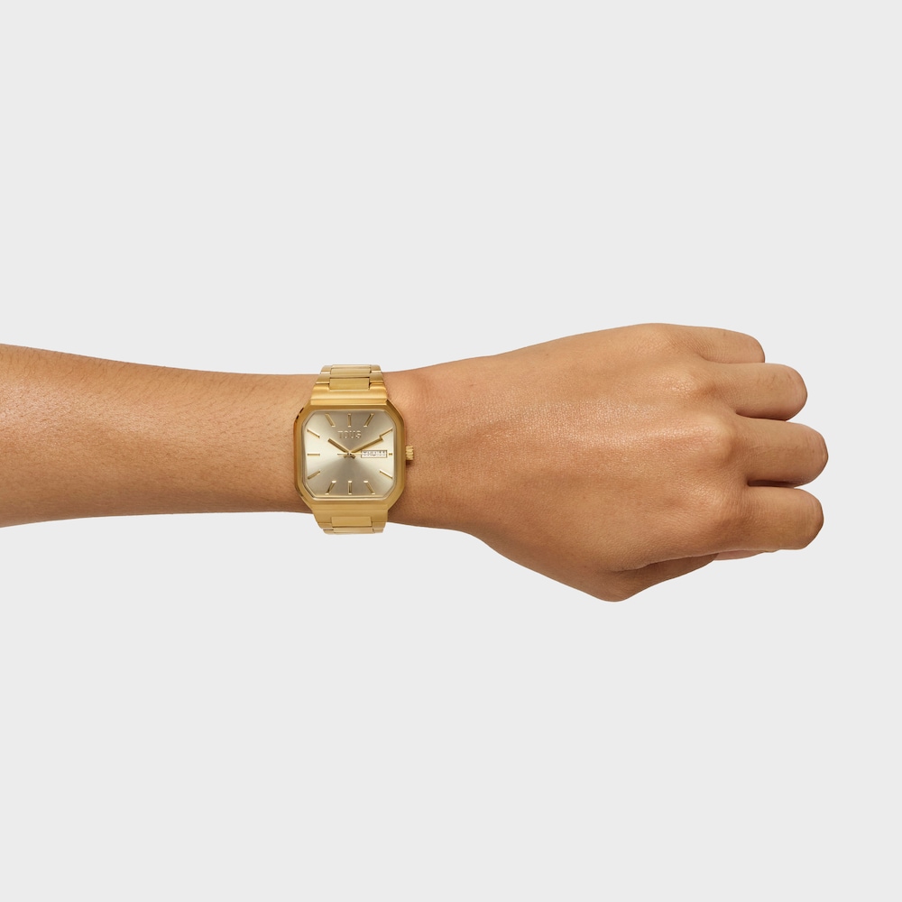 Analoguhr Lit mit Armband aus goldfarbenem IPG-Stahl