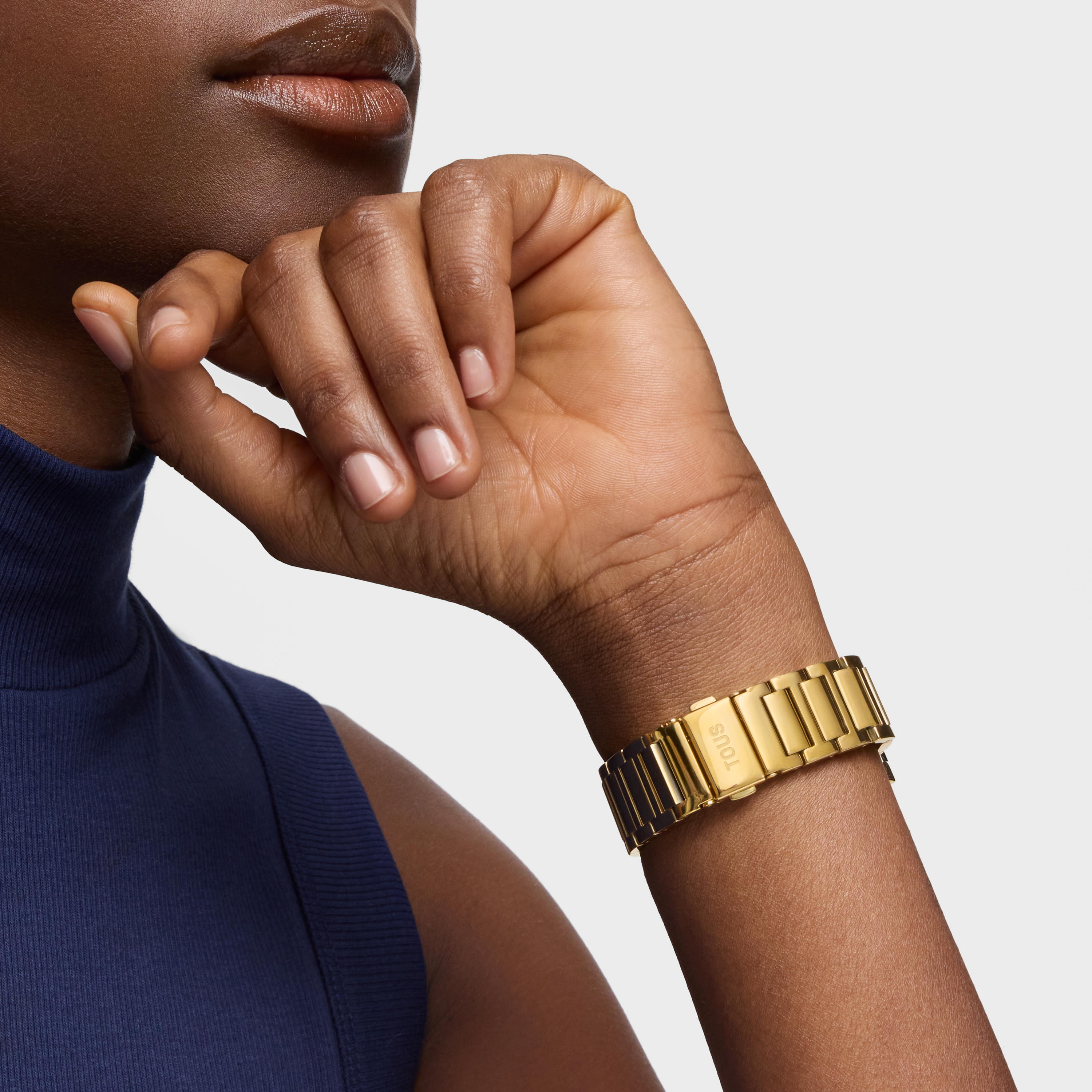 Analog Watch with gold-colored IPG steel bracelet D-Bear Now