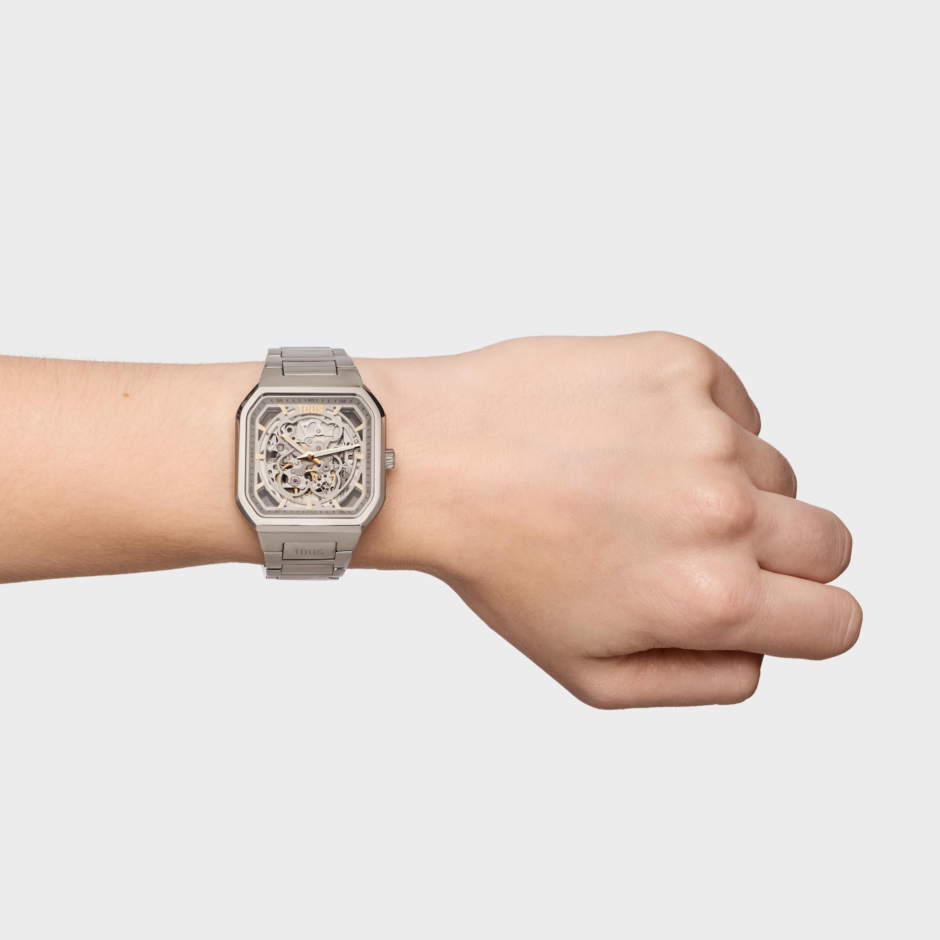 Automatic analog Watch with steel bracelet D-Bear Now