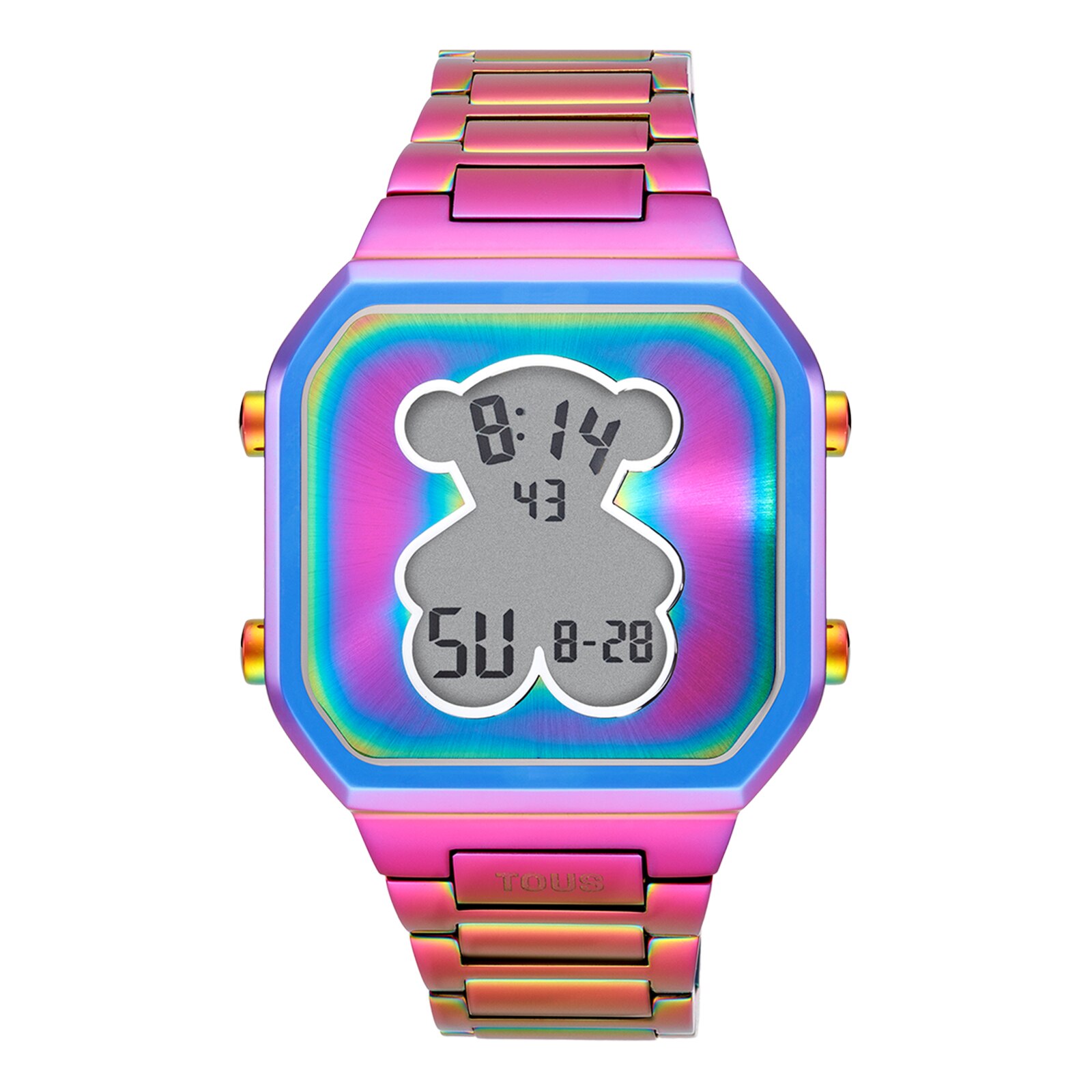 Belle ˖⋆　1002 Digital Watch with iridescent IP steel bracelet D-BEAR | TOUS