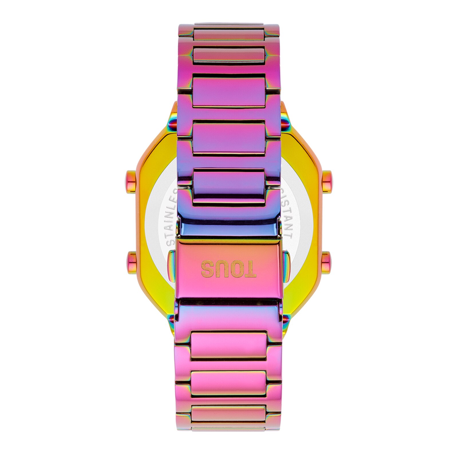 Digital Watch with iridescent IP steel bracelet D-BEAR