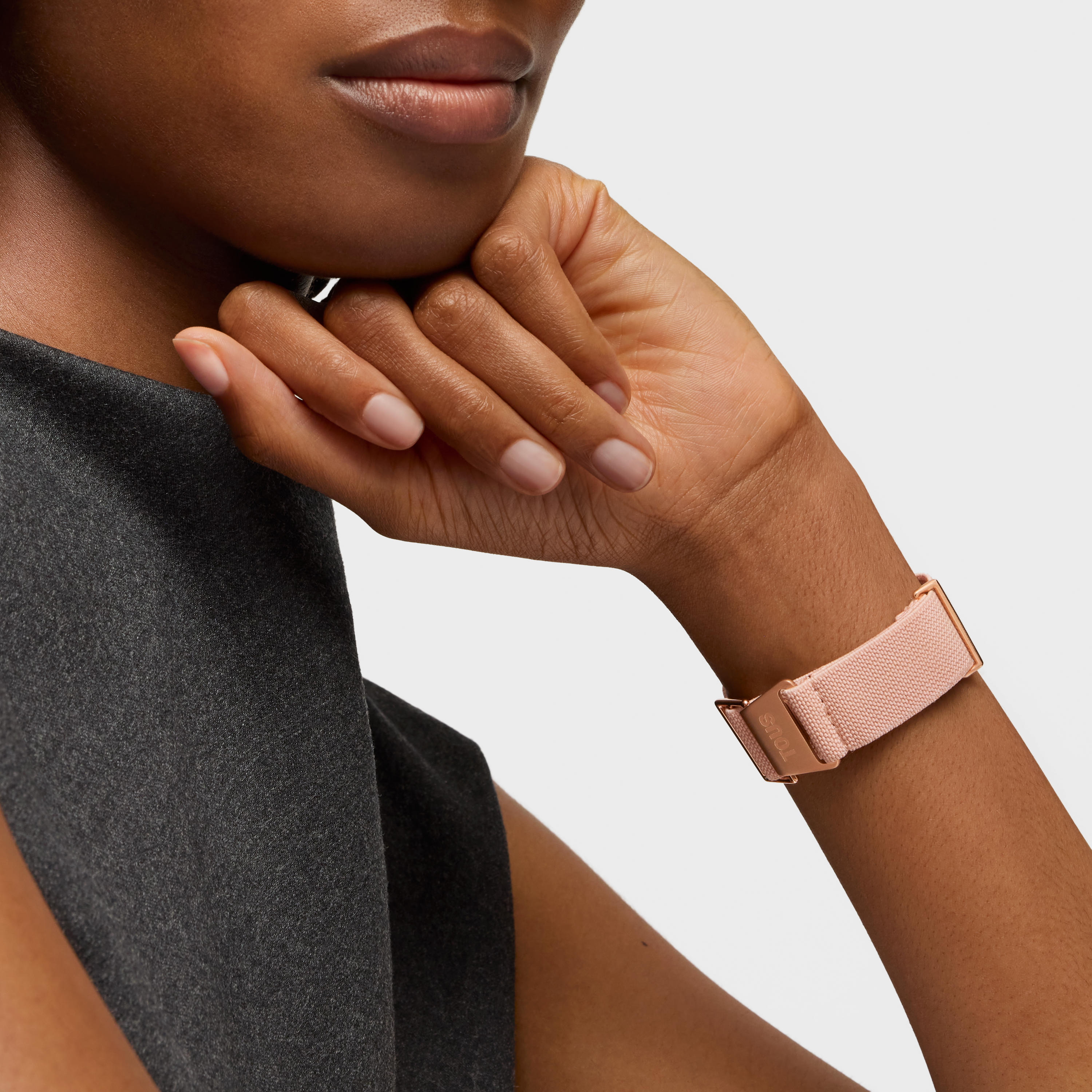 Reloj analógico de acero IPRG nude con brazalete elástico en color rosa Osier