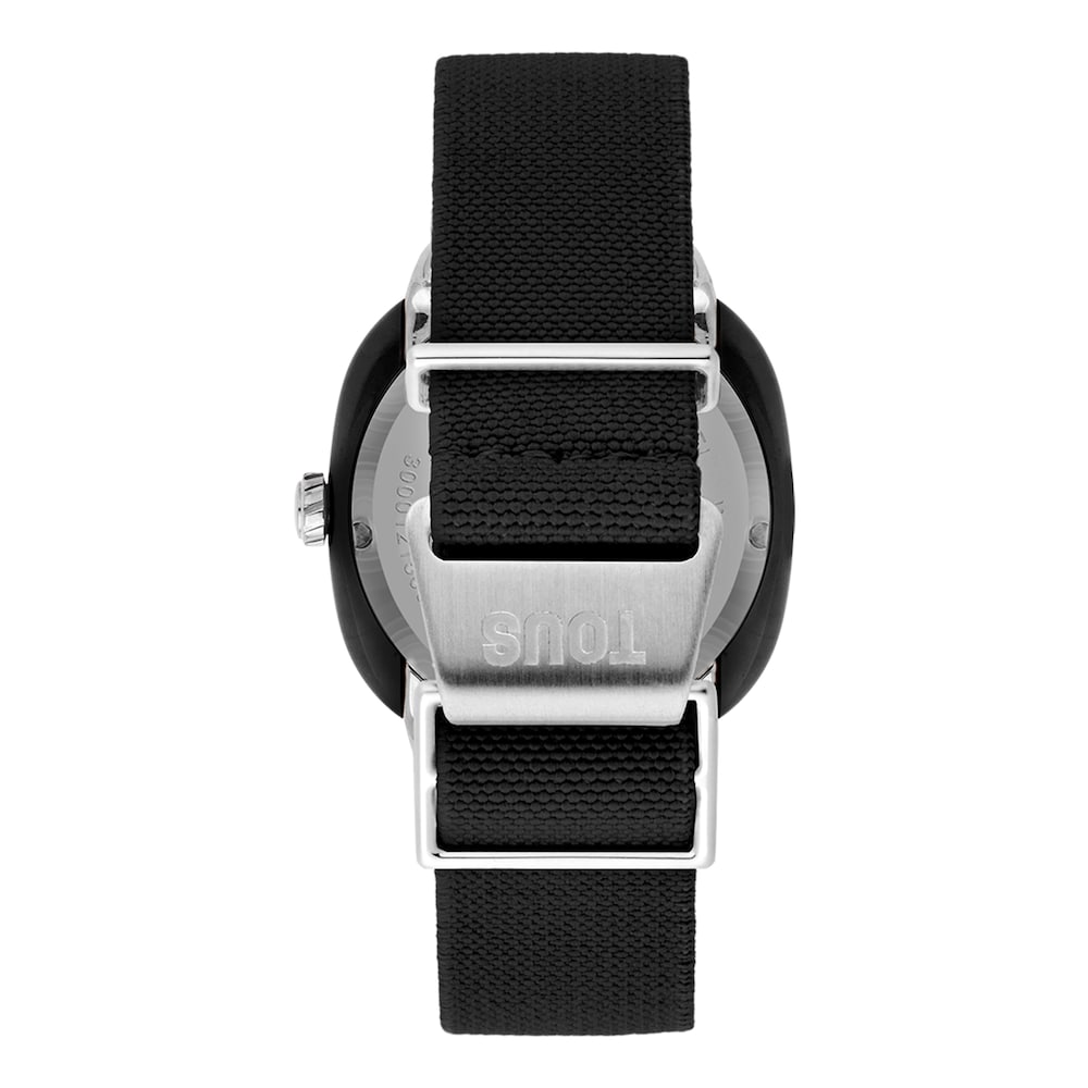 Zegarek analogowy ze stali z czarny elastyczną bransoletą Osier