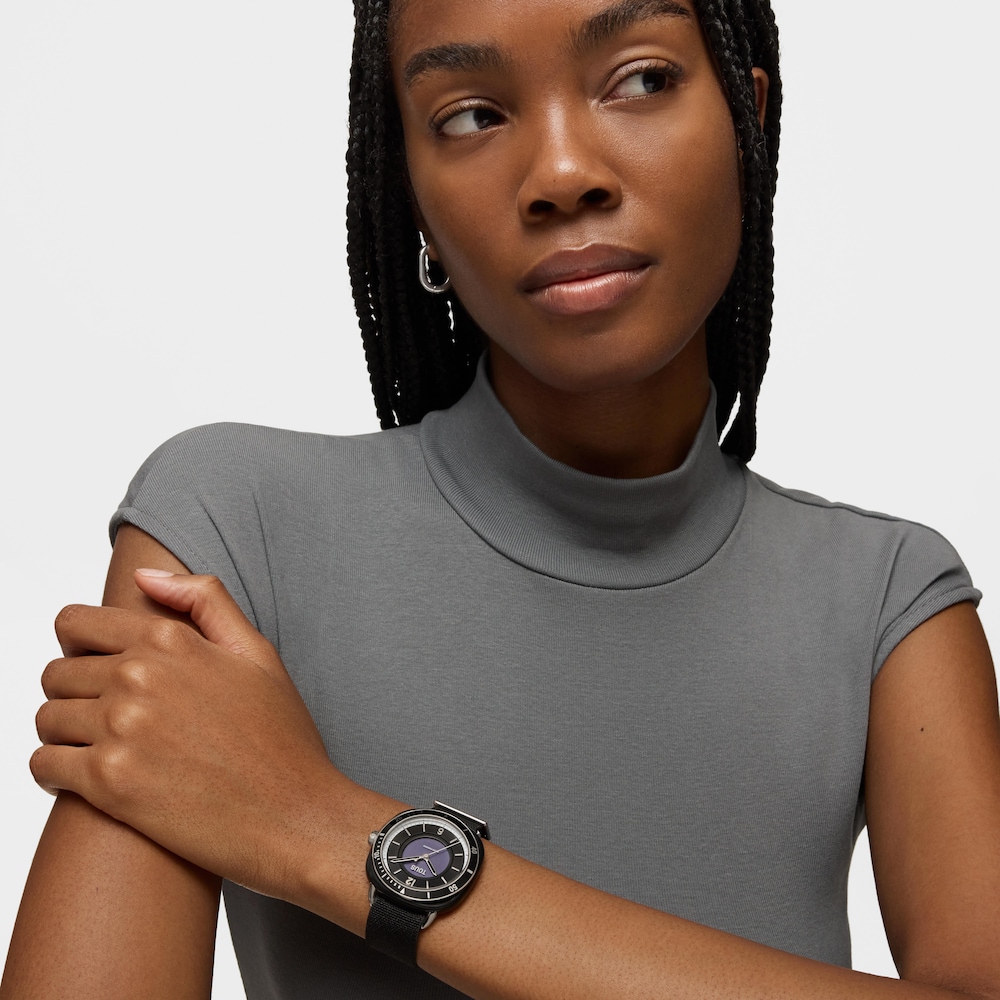 Reloj analógico de acero con brazalete elástico en color blanco Osier Reloj analógico de acero con brazalete elástico en color blanco Osier
