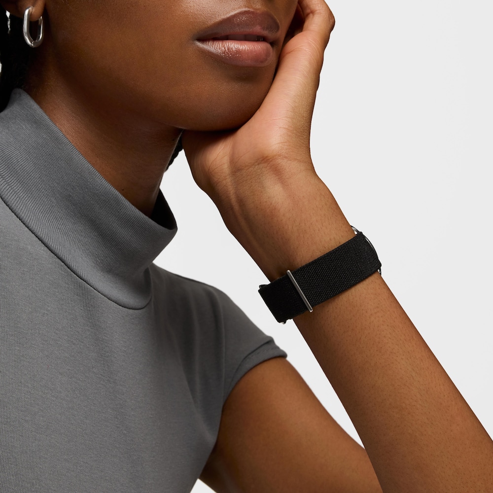 Zegarek analogowy ze stali z czarny elastyczną bransoletą Osier