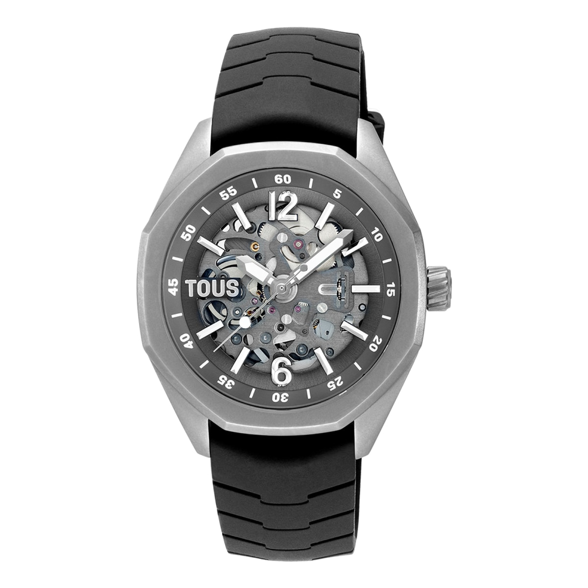 Automatic analog Watch with titanium case and black rubber bracelet TOUS Now