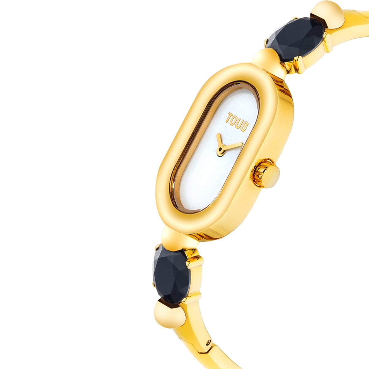 Analog Watch with gold-colored IPG steel bracelet and onyx TOUS Color