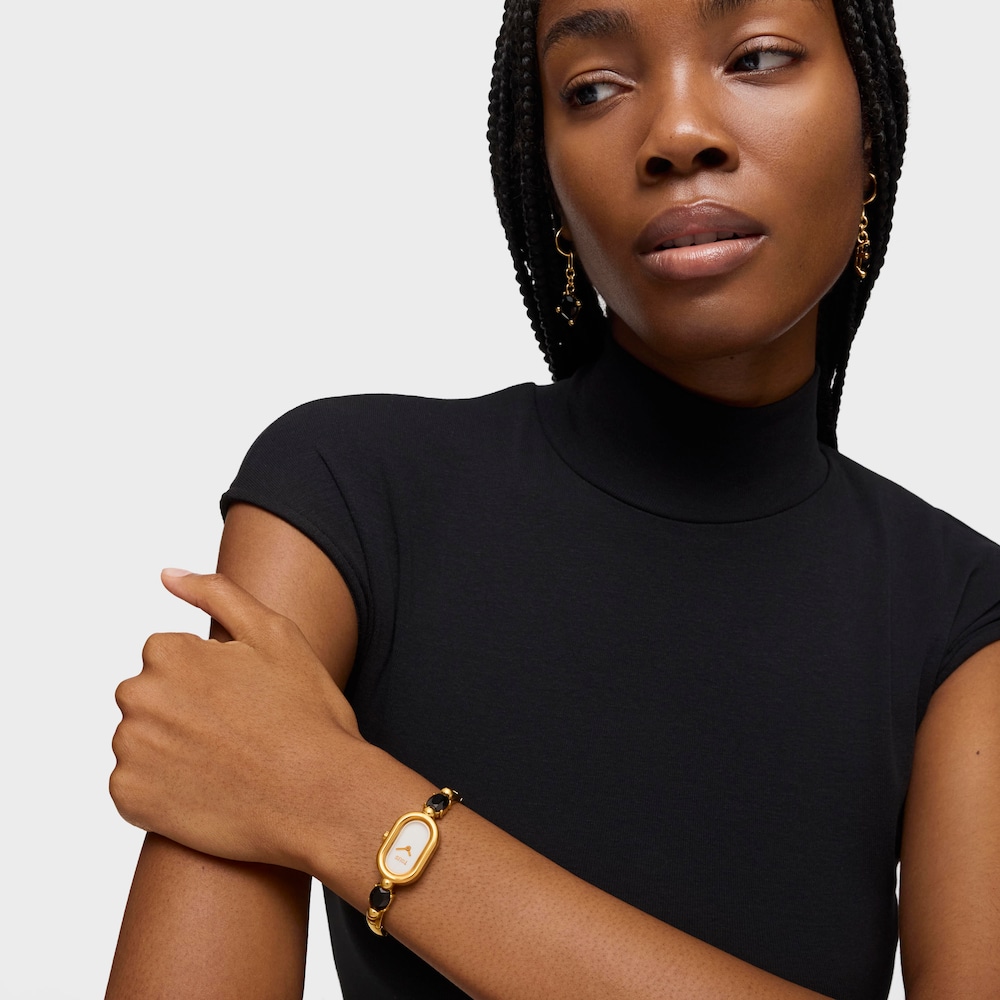 Zegarek analogowy z bransoletą ze złotej stali IPG i onyksem TOUS Color