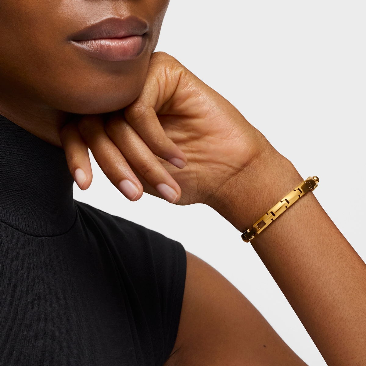 Analog Watch with gold-colored IPG steel bracelet and onyx TOUS Color