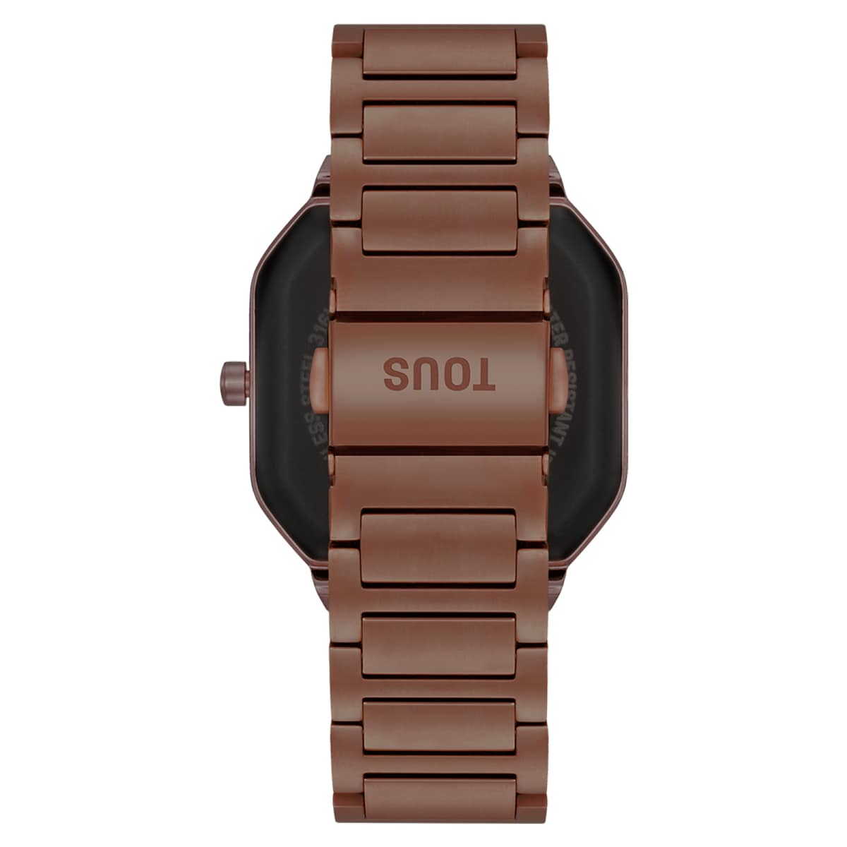 Smartwatch with brown steel bracelet and zirconias B-Connect