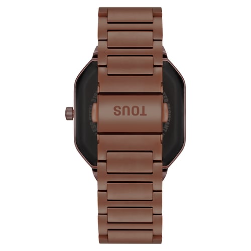 Smartwatch with brown steel bracelet and zirconias B-Connect