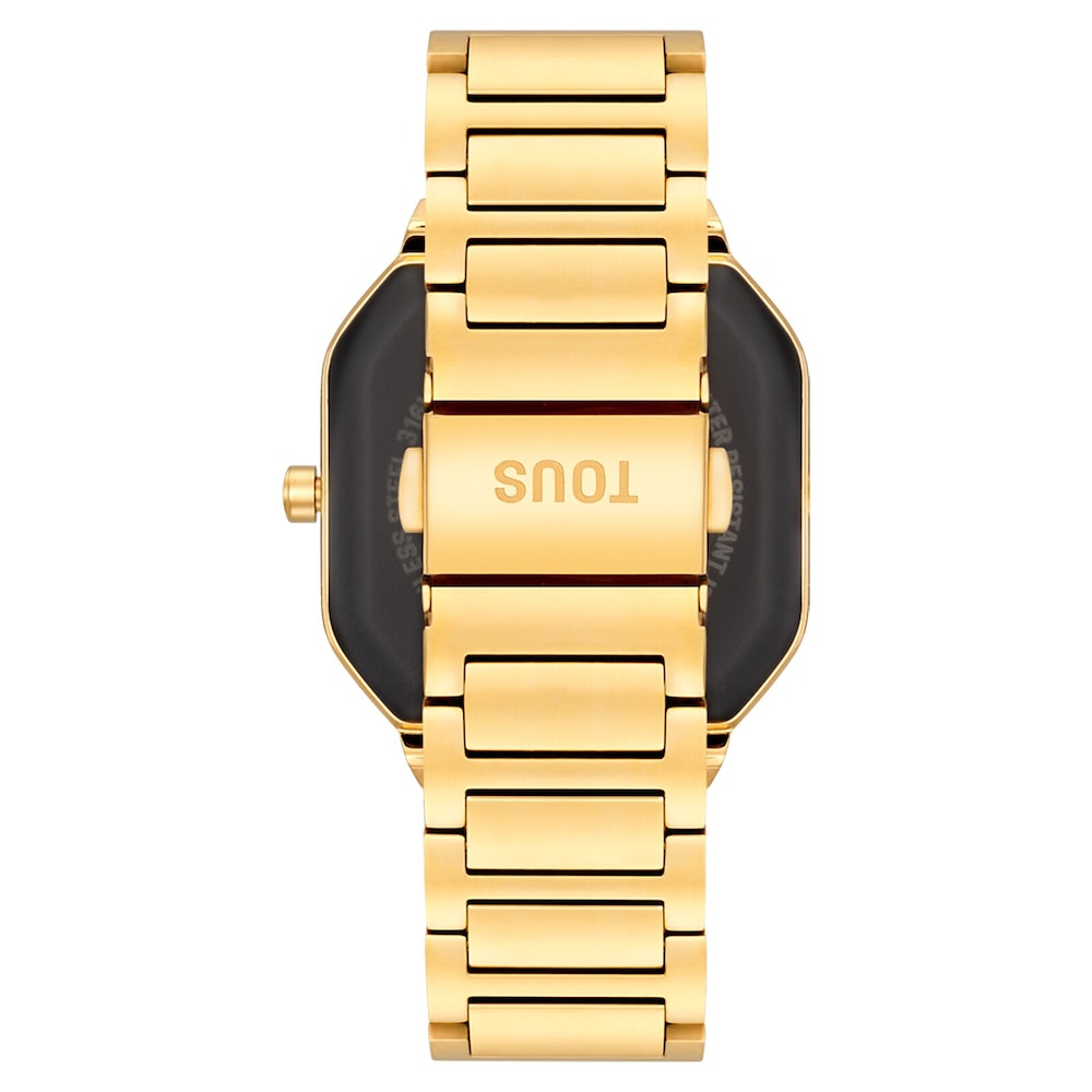 Chytr&eacute; hodinky s&nbsp;ocelov&yacute;m n&aacute;ramkem zlat&eacute; barvy a zirkoniemi B-Connect