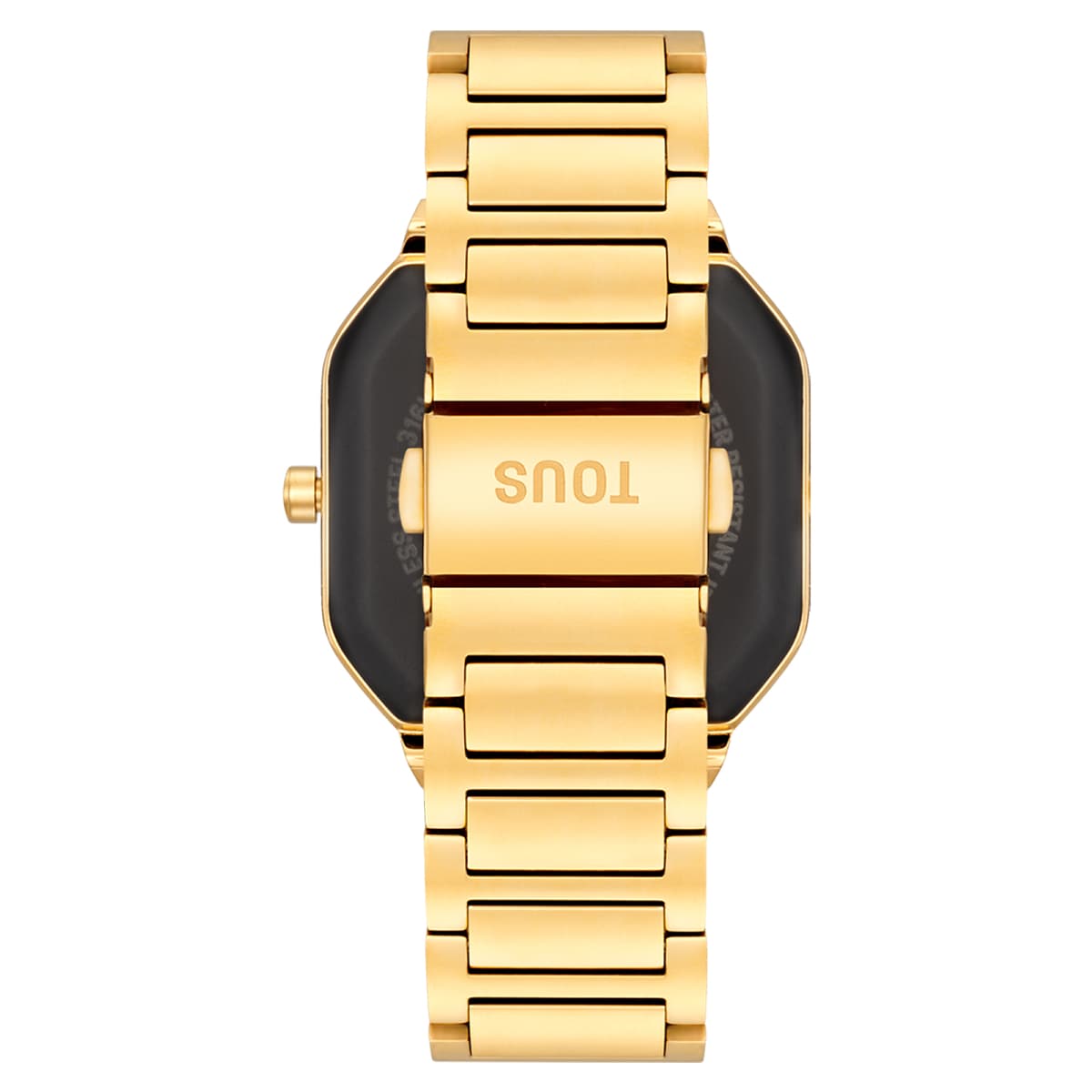 Smartwatch with gold-colored steel bracelet and zirconias B-Connect