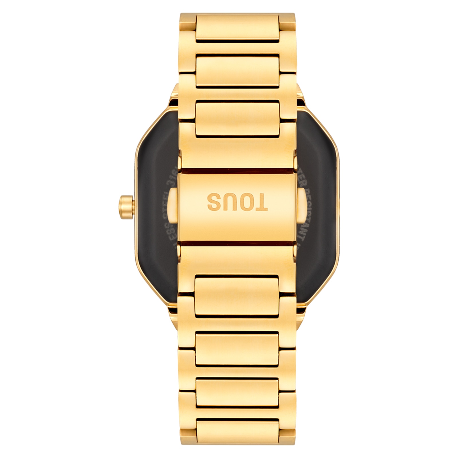 Reloj smartwatch con brazalete de acero dorado y zirconitas B-Connect