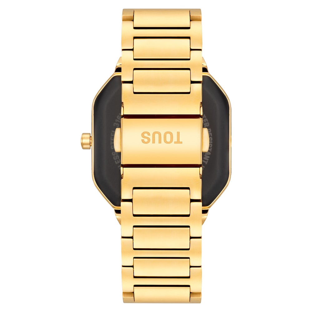 Smartwatch with gold-colored steel bracelet and zirconias B-Connect