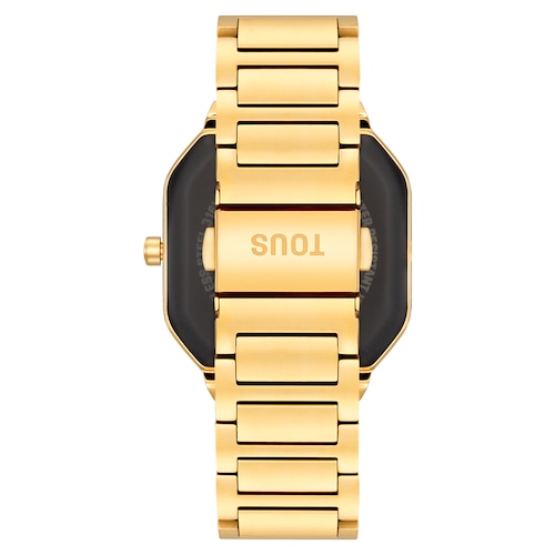 Smartwatch with gold-colored steel bracelet and zirconias B-Connect