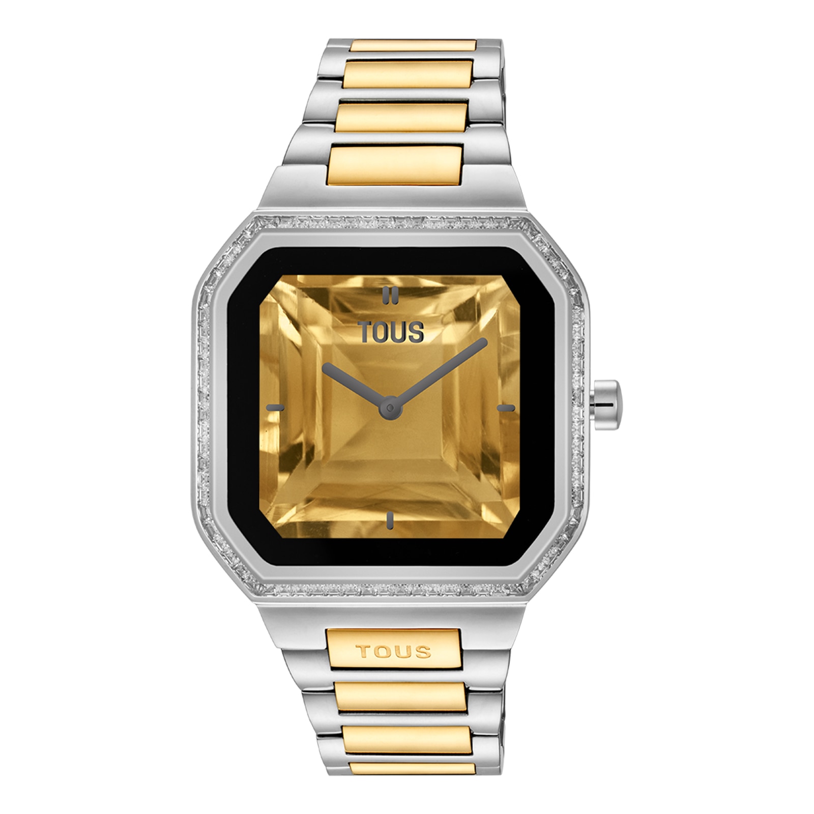 Reloj smartwatch con brazalete de acero, acero dorado y zirconitas B-Connect