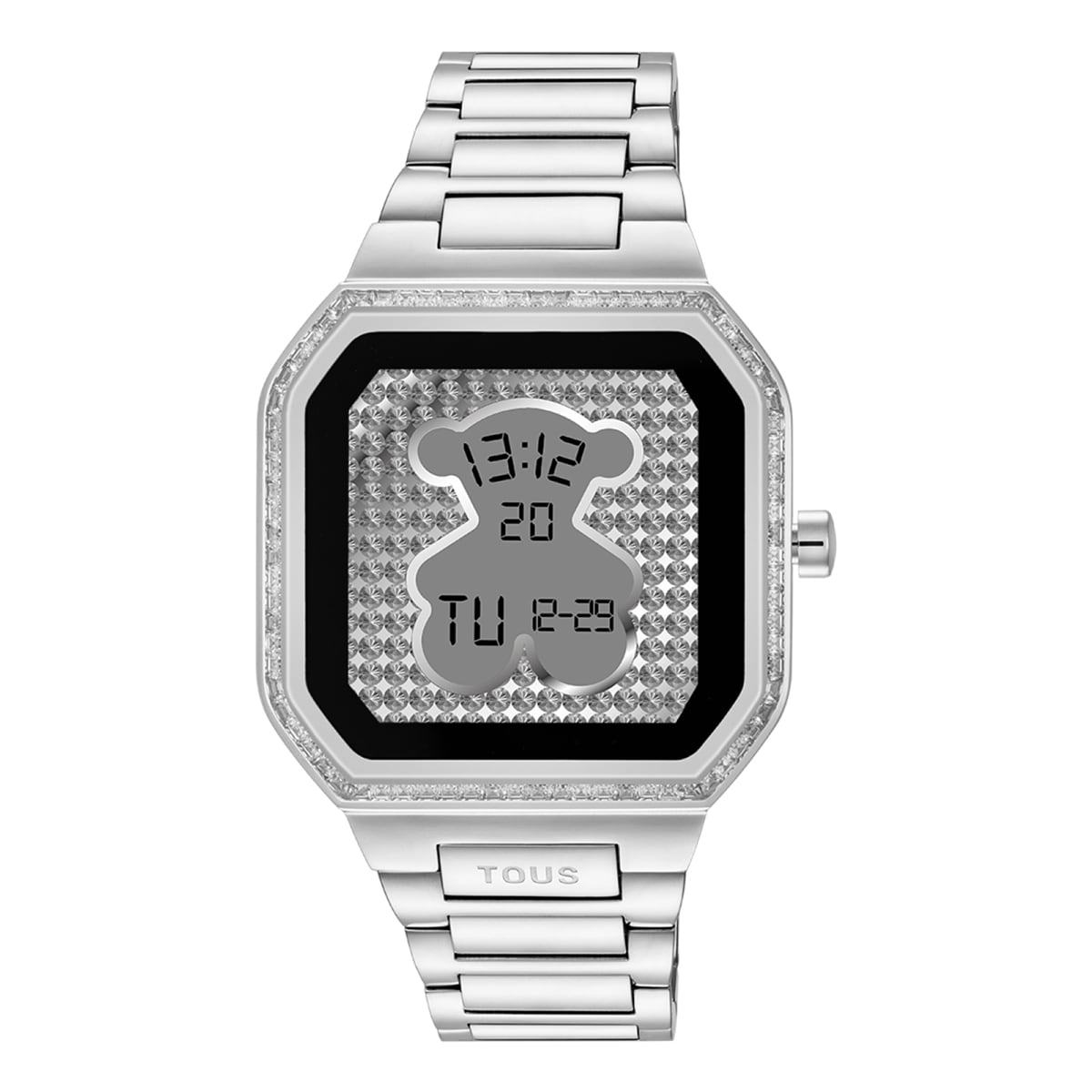 Smartwatch with steel bracelet and zirconias B-Connect