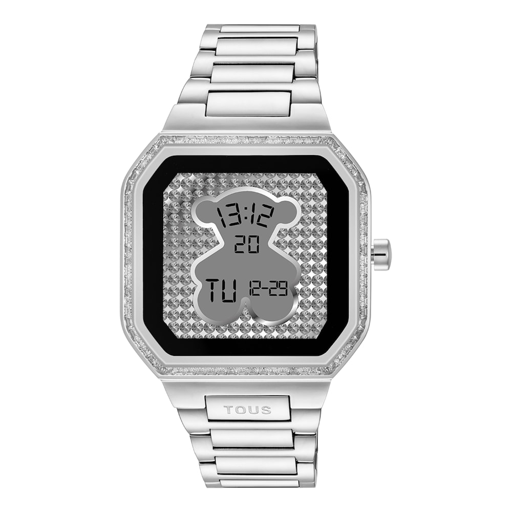 Reloj smartwatch con brazalete de acero con zirconitas B-Connect image number 0