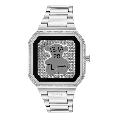 Smartwatch with steel bracelet and zirconias B-Connect