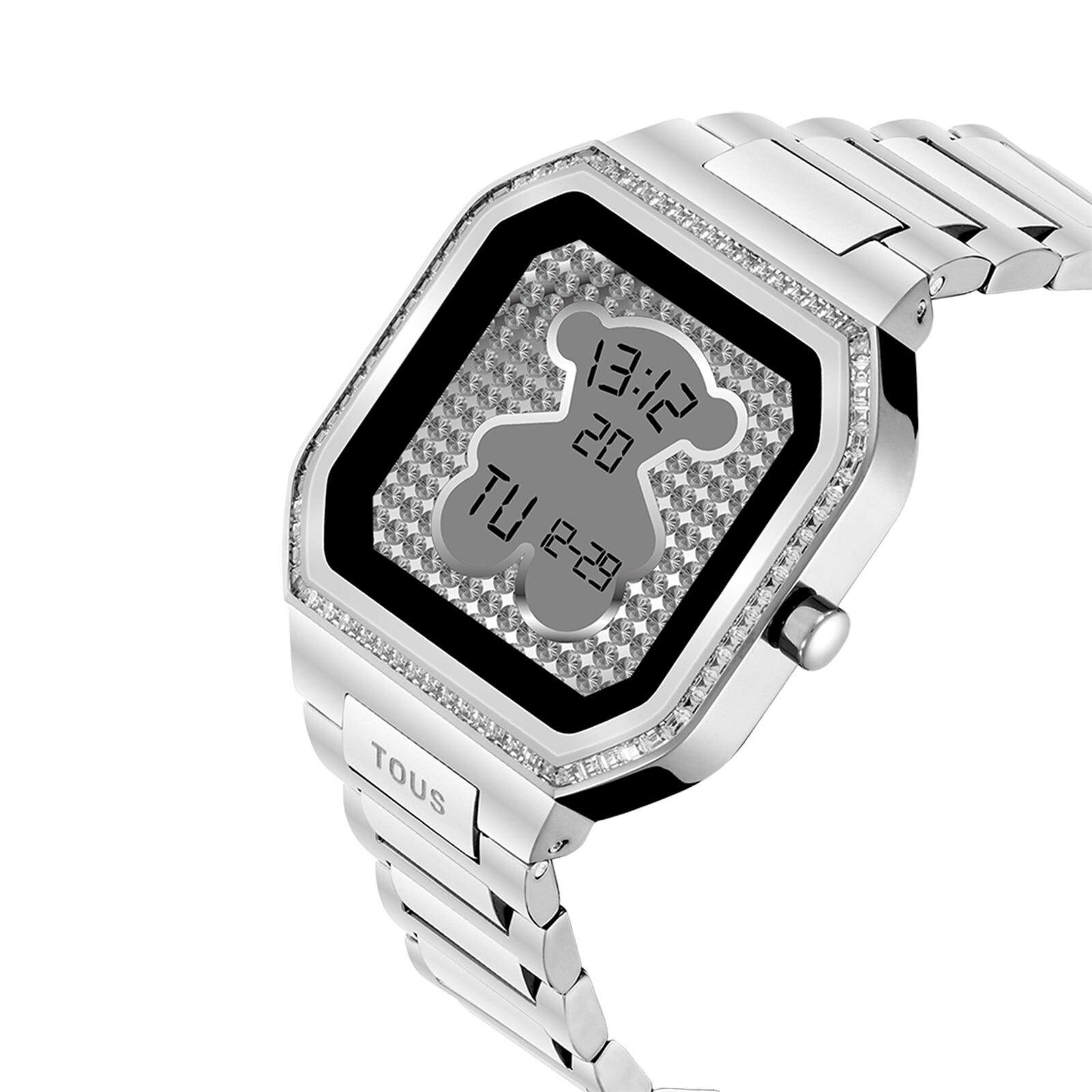 Smartwatch with steel bracelet and zirconias B-Connect